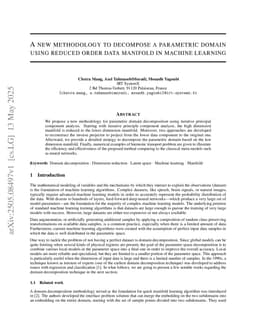 A new methodology to decompose a parametric domain using reduced order data manifold in machine learning