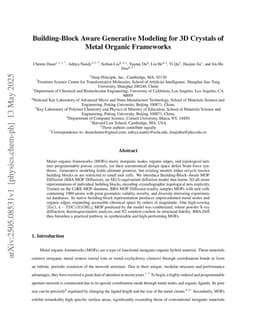 Building-Block Aware Generative Modeling for 3D Crystals of Metal Organic Frameworks