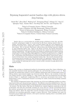 Rejoining fragmented ancient bamboo slips with physics-driven deep learning