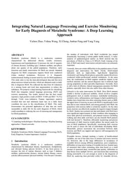Integrating Natural Language Processing and Exercise Monitoring for Early Diagnosis of Metabolic Syndrome: A Deep Learning Approach