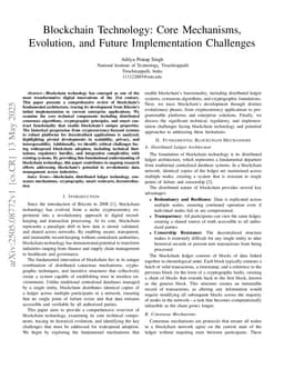 Blockchain Technology: Core Mechanisms, Evolution, and Future Implementation Challenges