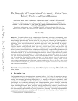 The Geography of Transportation Cybersecurity: Visitor Flows, Industry Clusters, and Spatial Dynamics