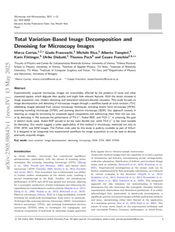 Total Variation-Based Image Decomposition and Denoising for Microscopy Images