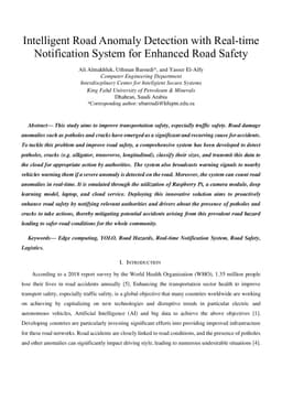 Intelligent Road Anomaly Detection with Real-time Notification System for Enhanced Road Safety