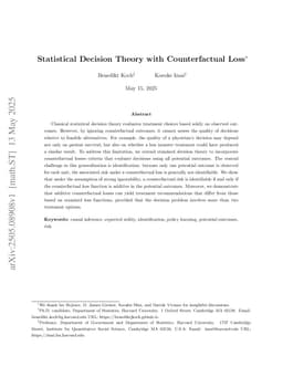 Statistical Decision Theory with Counterfactual Loss