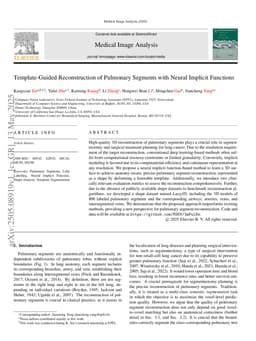 Template-Guided Reconstruction of Pulmonary Segments with Neural Implicit Functions