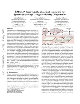 SAFE-SiP: Secure Authentication Framework for System-in-Package Using Multi-party Computation