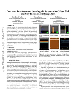 Continual Reinforcement Learning via Autoencoder-Driven Task and New Environment Recognition
