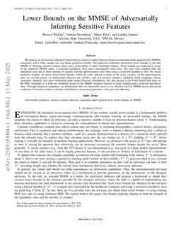Lower Bounds on the MMSE of Adversarially Inferring Sensitive Features
