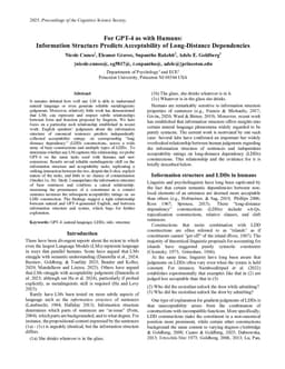 For GPT-4 as with Humans: Information Structure Predicts Acceptability of Long-Distance Dependencies