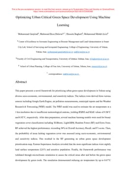 Optimizing Urban Critical Green Space Development Using Machine Learning