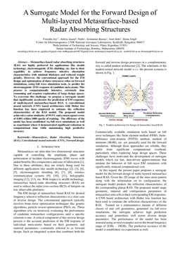 A Surrogate Model for the Forward Design of Multi-layered Metasurface-based Radar Absorbing Structures