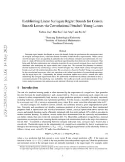 Establishing Linear Surrogate Regret Bounds for Convex Smooth Losses via Convolutional Fenchel-Young Losses