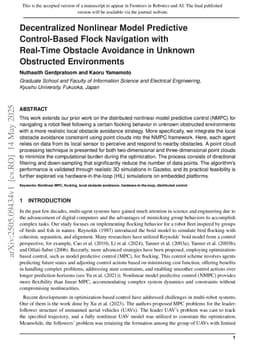 Decentralized Nonlinear Model Predictive Control-Based Flock Navigation with Real-Time Obstacle Avoidance in Unknown Obstructed Environments