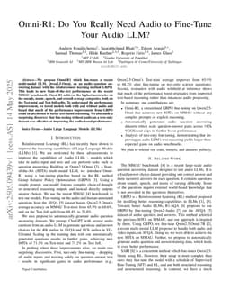 Omni-R1: Do You Really Need Audio to Fine-Tune Your Audio LLM?