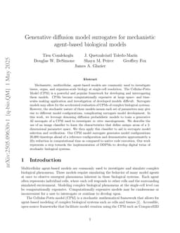 Generative diffusion model surrogates for mechanistic agent-based biological models