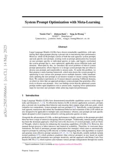 System Prompt Optimization with Meta-Learning