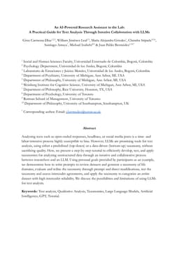 An AI-Powered Research Assistant in the Lab: A Practical Guide for Text Analysis Through Iterative Collaboration with LLMs