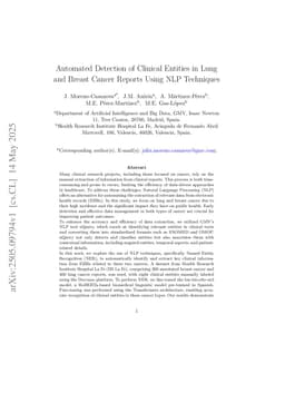 Automated Detection of Clinical Entities in Lung and Breast Cancer Reports Using NLP Techniques