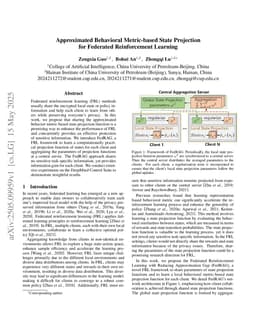 Approximated Behavioral Metric-based State Projection for Federated Reinforcement Learning