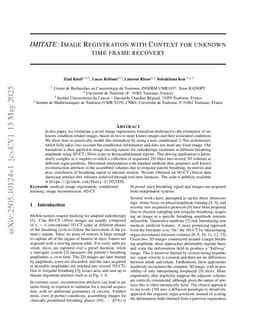 IMITATE: Image Registration with Context for unknown time frame recovery