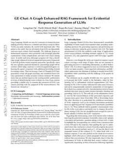 GE-Chat: A Graph Enhanced RAG Framework for Evidential Response Generation of LLMs