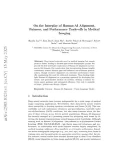 On the Interplay of Human-AI Alignment,Fairness, and Performance Trade-offs in Medical Imaging
