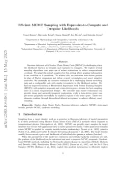 Efficient MCMC Sampling with Expensive-to-Compute and Irregular Likelihoods