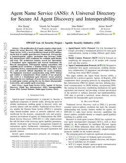 Agent Name Service (ANS): A Universal Directory for Secure AI Agent Discovery and Interoperability