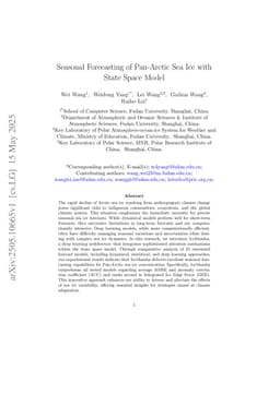 Seasonal Forecasting of Pan-Arctic Sea Ice with State Space Model