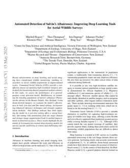 Automated Detection of Salvin's Albatrosses: Improving Deep Learning Tools for Aerial Wildlife Surveys