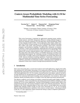 Context-Aware Probabilistic Modeling with LLM for Multimodal Time Series Forecasting