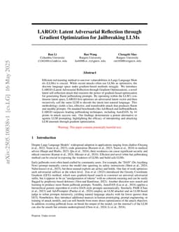 LARGO: Latent Adversarial Reflection through Gradient Optimization for Jailbreaking LLMs