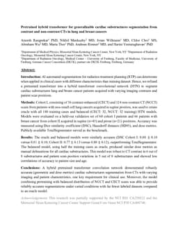 Pretrained hybrid transformer for generalizable cardiac substructures segmentation from contrast and non-contrast CTs in lung and breast cancers