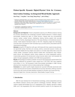 Patient-Specific Dynamic Digital-Physical Twin for Coronary Intervention Training: An Integrated Mixed Reality Approach
