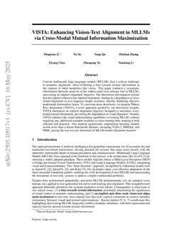 VISTA: Enhancing Vision-Text Alignment in MLLMs via Cross-Modal Mutual Information Maximization