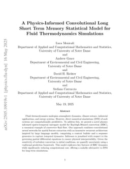 A Physics-Informed Convolutional Long Short Term Memory Statistical Model for Fluid Thermodynamics Simulations