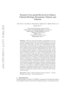 Towards Cross-modal Retrieval in Chinese Cultural Heritage Documents: Dataset and Solution