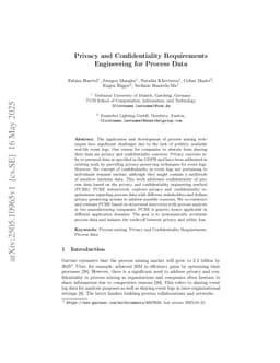 Privacy and Confidentiality Requirements Engineering for Process Data