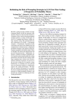 Rethinking the Role of Prompting Strategies in LLM Test-Time Scaling: A Perspective of Probability Theory
