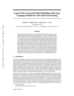 Logo-LLM: Local and Global Modeling with Large Language Models for Time Series Forecasting