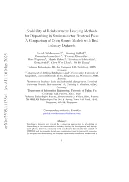 Scalability of Reinforcement Learning Methods for Dispatching in Semiconductor Frontend Fabs: A Comparison of Open-Source Models with Real Industry Datasets