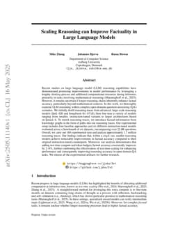 Scaling Reasoning can Improve Factuality in Large Language Models