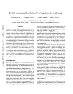Feasibility with Language Models for Open-World Compositional Zero-Shot Learning