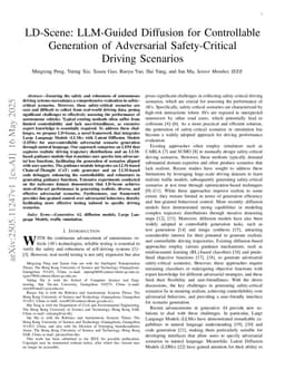 LD-Scene: LLM-Guided Diffusion for Controllable Generation of Adversarial Safety-Critical Driving Scenarios