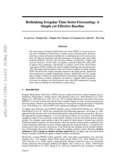 Rethinking Irregular Time Series Forecasting: A Simple yet Effective Baseline