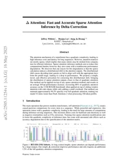 Delta Attention: Fast and Accurate Sparse Attention Inference by Delta Correction