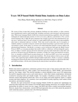 TAIJI: MCP-based Multi-Modal Data Analytics on Data Lakes