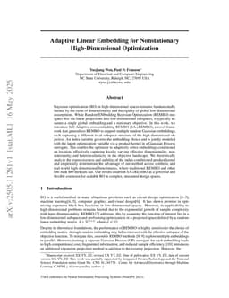 Adaptive Linear Embedding for Nonstationary High-Dimensional Optimization