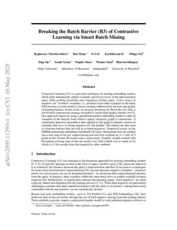 Breaking the Batch Barrier (B3) of Contrastive Learning via Smart Batch Mining